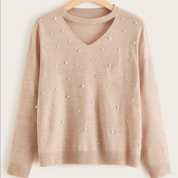 SHEIN Pearl Detail Sweater - Picture 1 of 3